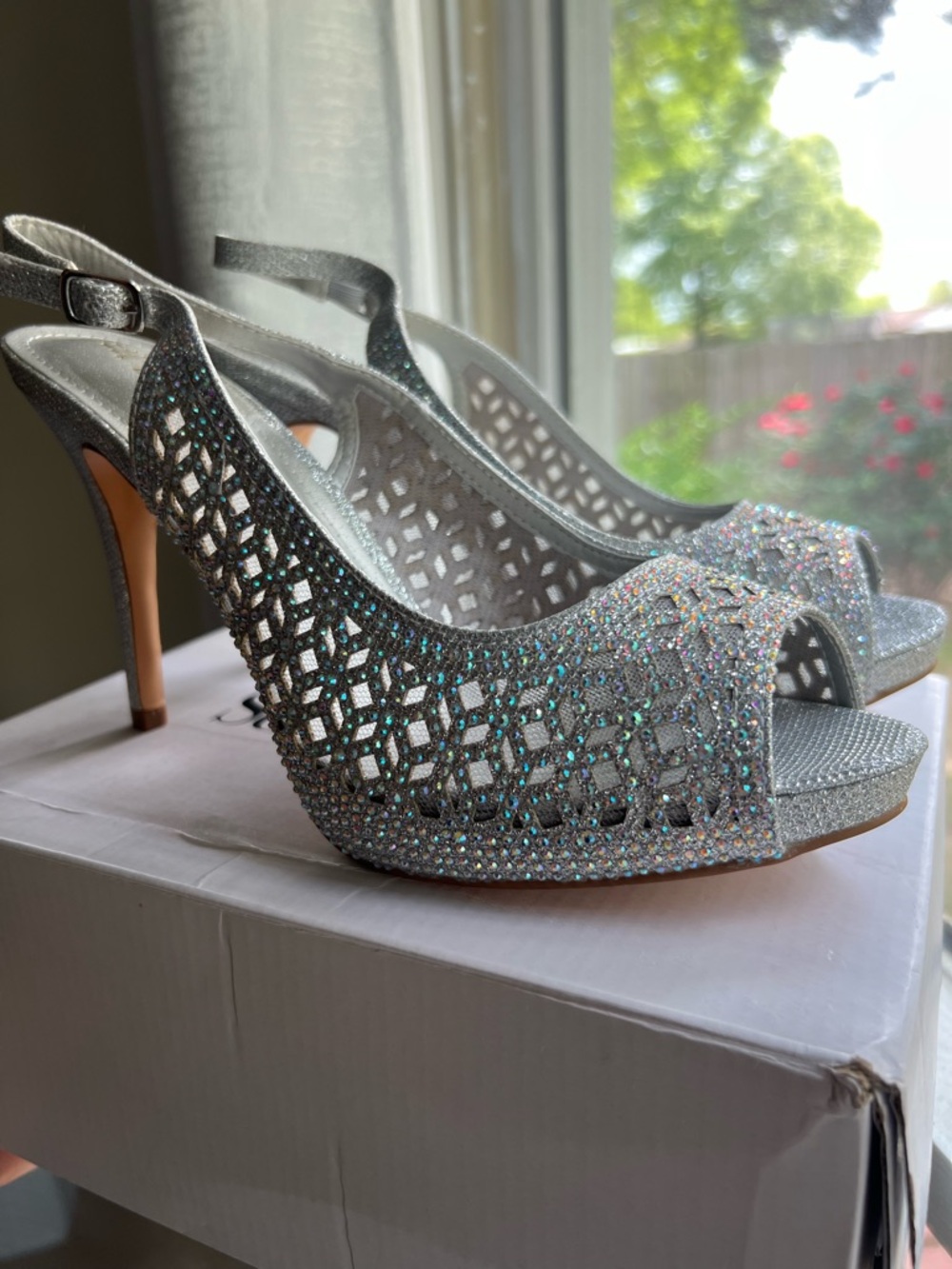 NWOT DREAM PAIRS Women's Heels Platform Dress Rhinestones Peep Toe Pumps size 11 - Picture 7 of 12